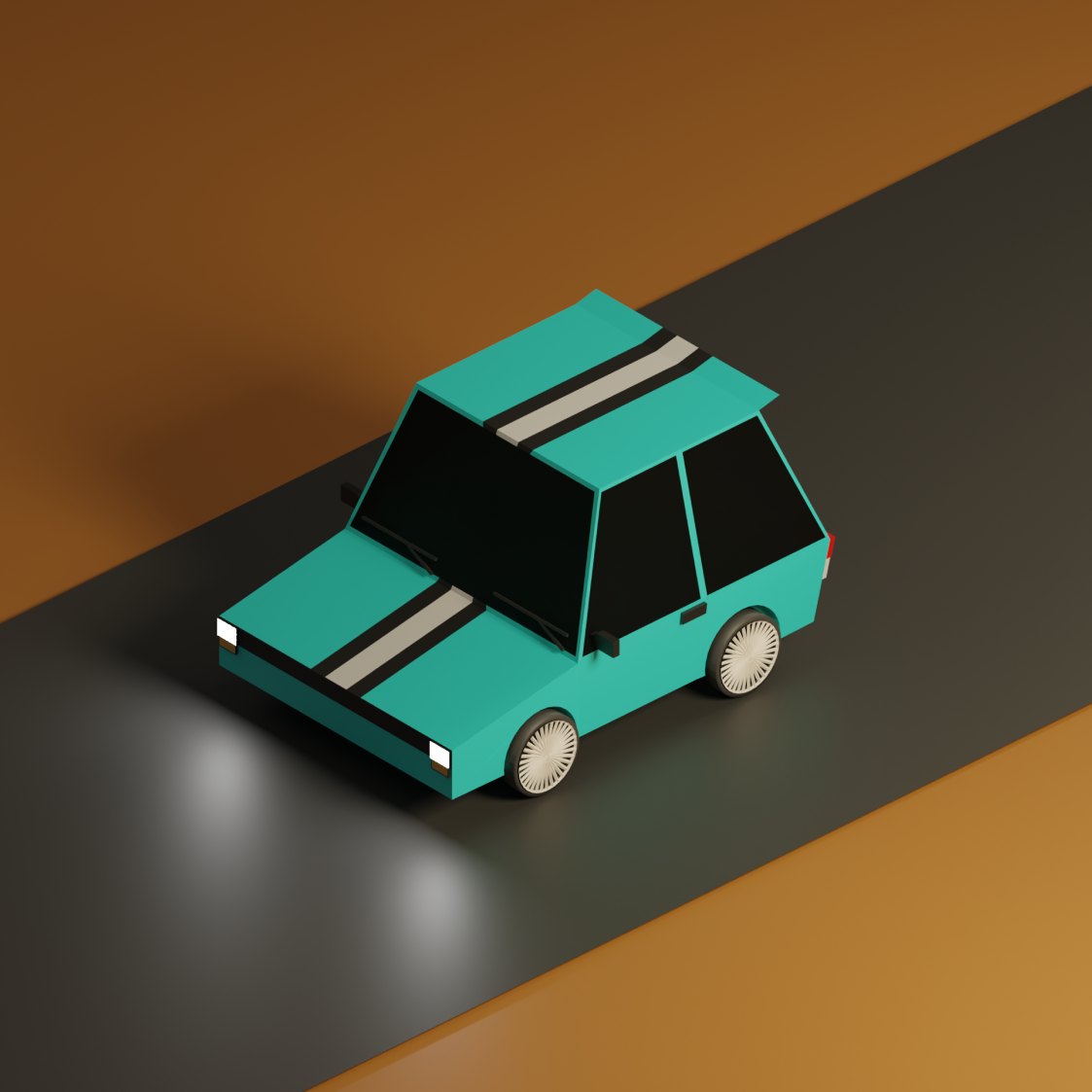 Low-Poly Car — 3D illustration