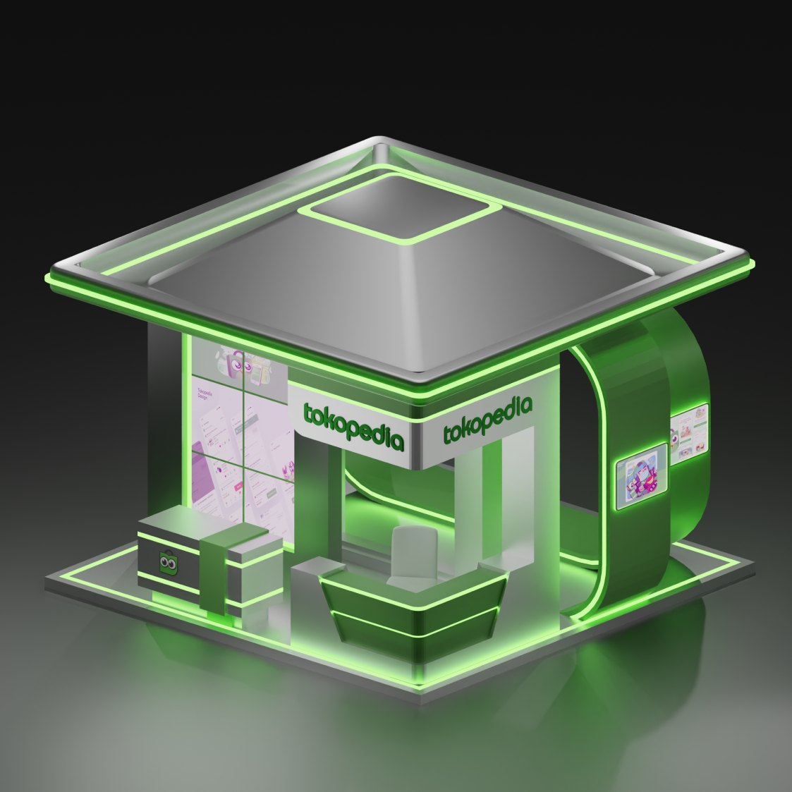 Pop-Up Booth — 3D illustration