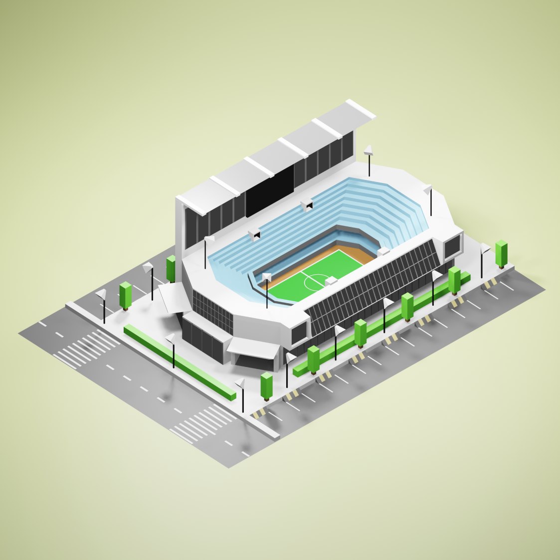 Isometric Stadium — 3D illustration