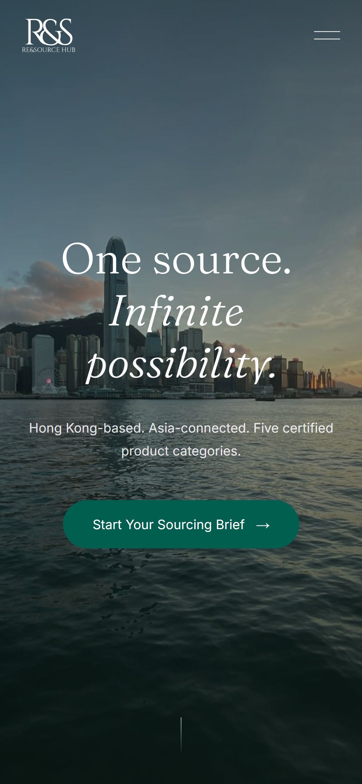 The live homepage hero on a phone-sized viewport
